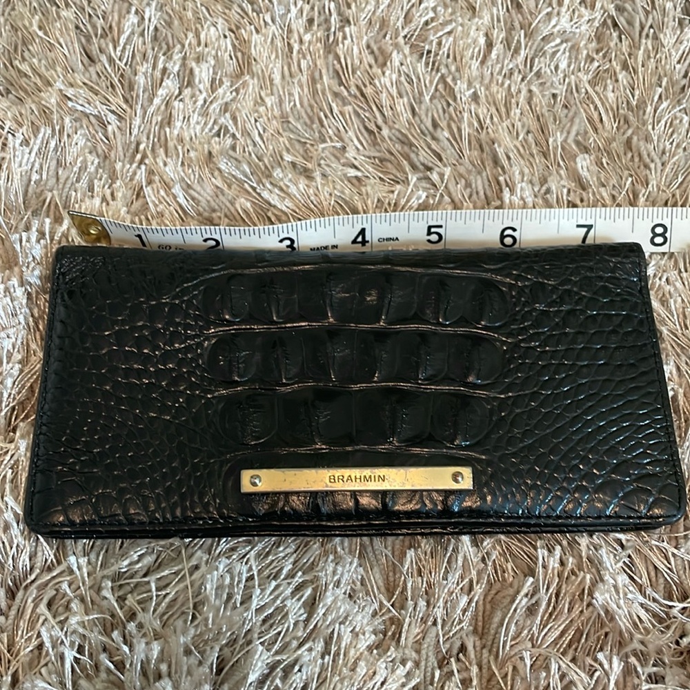 Brahmin Black Crocodile Embossed Wallet